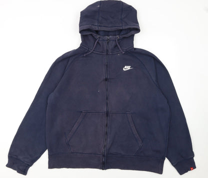 Mens UK Size XL Nike Blue Full Zip Hoodie