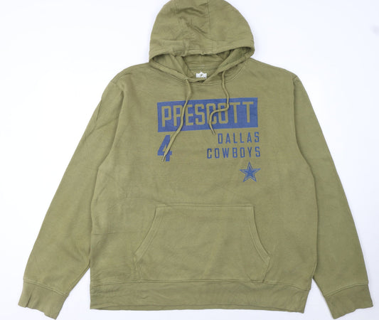 Mens UK Size 2XL NFL Green Pullover Hoodie