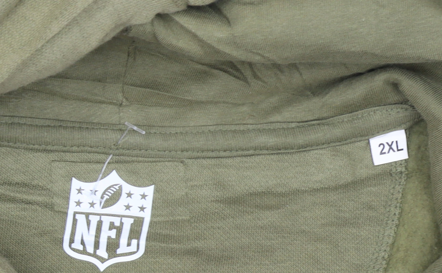 Mens UK Size 2XL NFL Green Pullover Hoodie