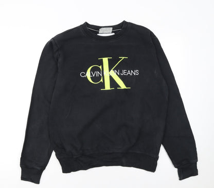 Mens UK Size S Calvin Klein Jeans Black Pullover Sweatshirt