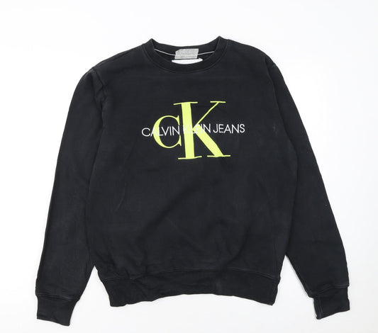 Mens UK Size S Calvin Klein Jeans Black Pullover Sweatshirt