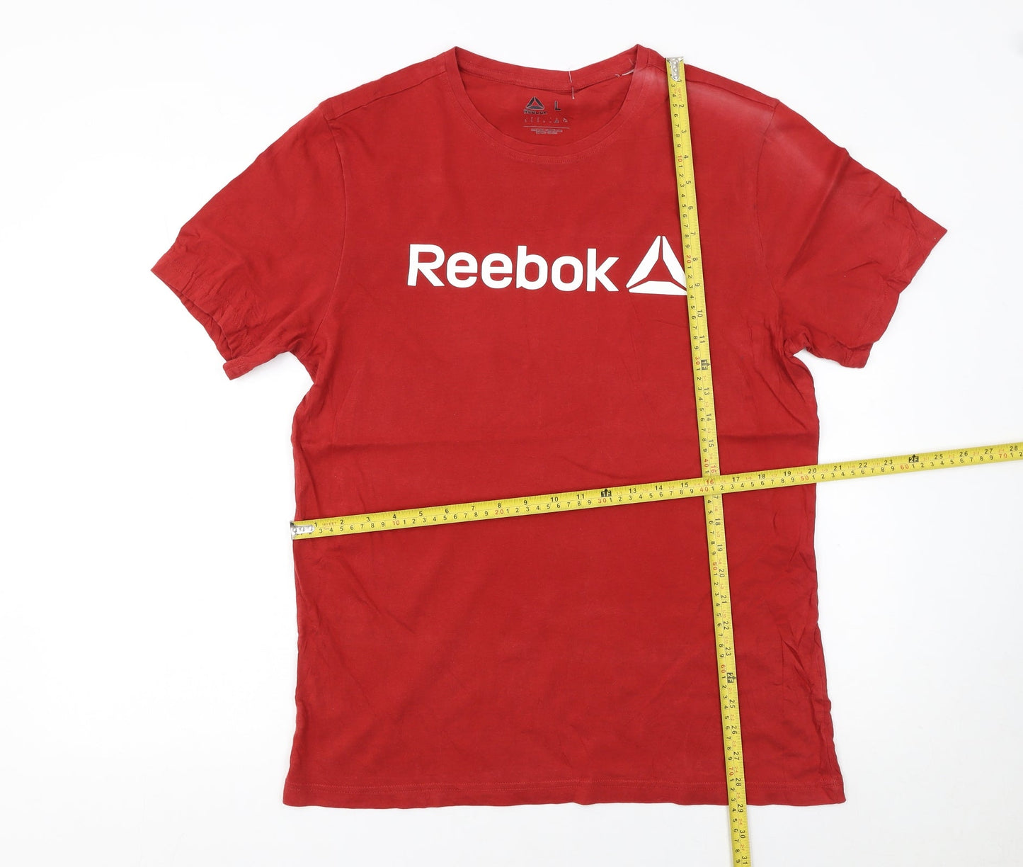 Reebok Men's Red Cotton Crew Neck Sports T-Shirt Size L