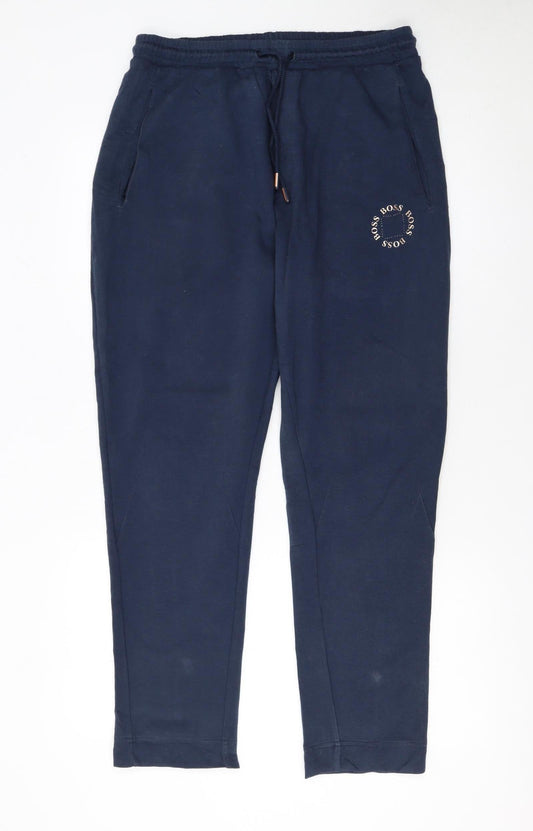 Mens UK Size L HUGO BOSS Regular Fit Jogger Blue Trousers