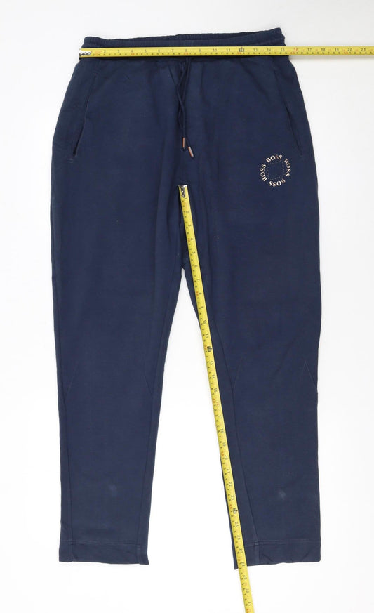 Mens UK Size L HUGO BOSS Regular Fit Jogger Blue Trousers