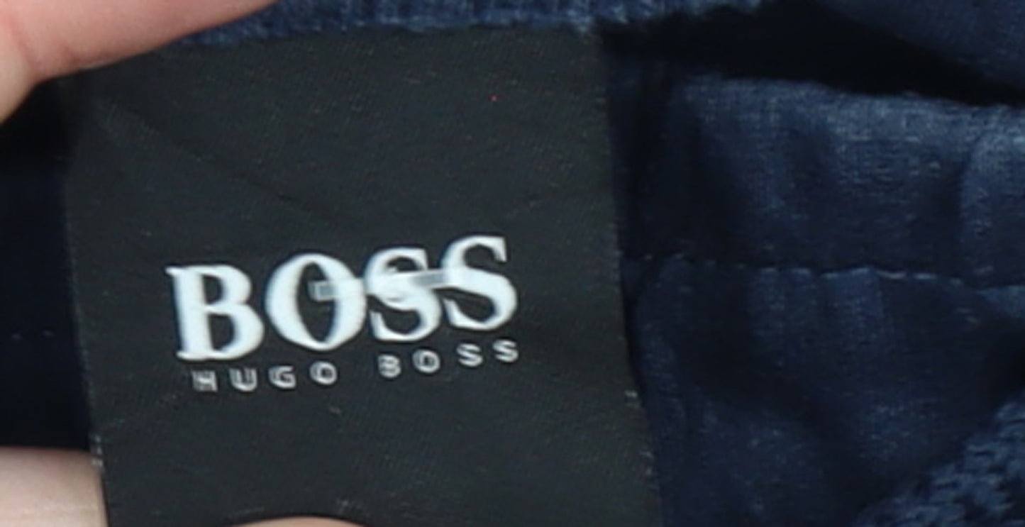Mens UK Size L HUGO BOSS Regular Fit Jogger Blue Trousers