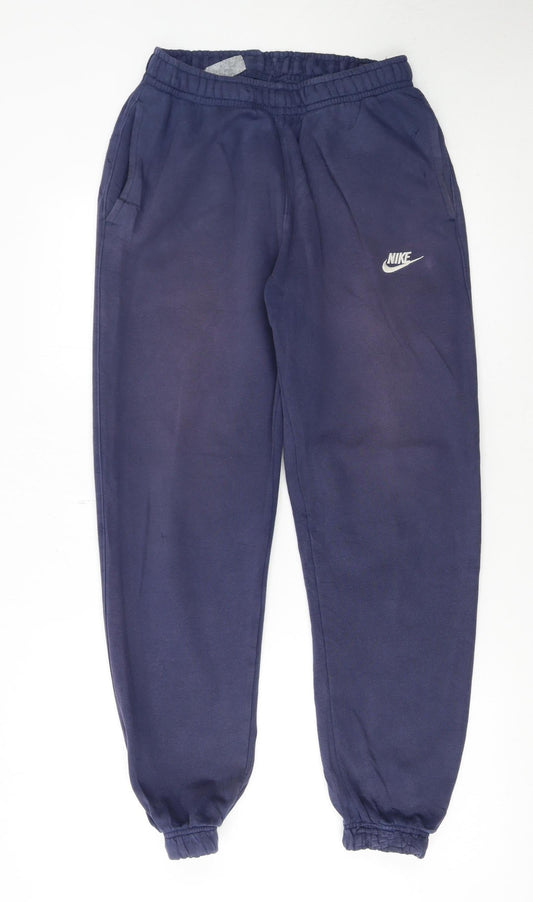 Mens UK Size S Nike Regular Fit Sweatpants Blue Trousers
