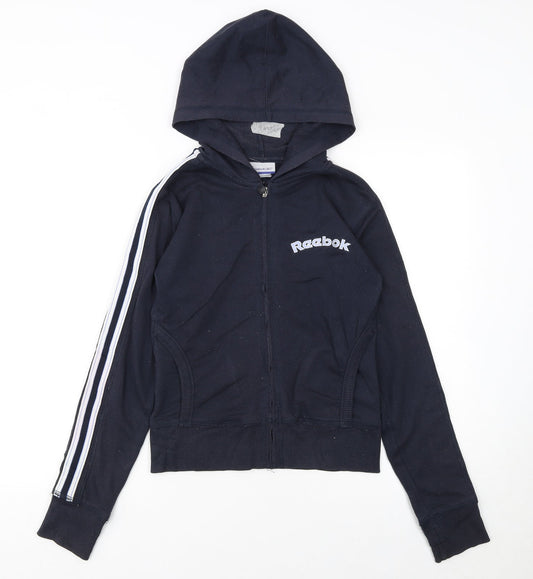 Womens UK Size XS Reebok Black Full Zip Hoodie