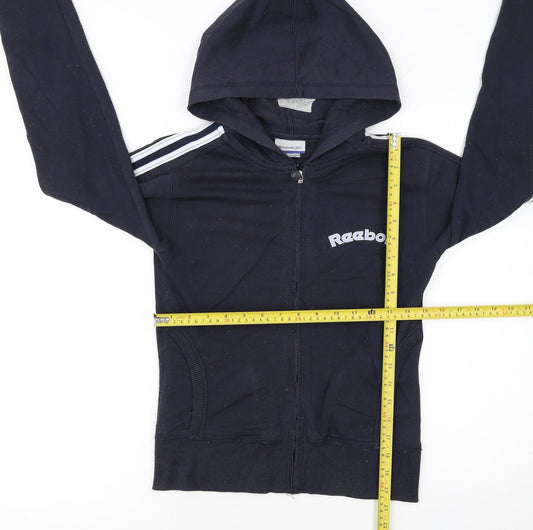 Womens UK Size XS Reebok Black Full Zip Hoodie