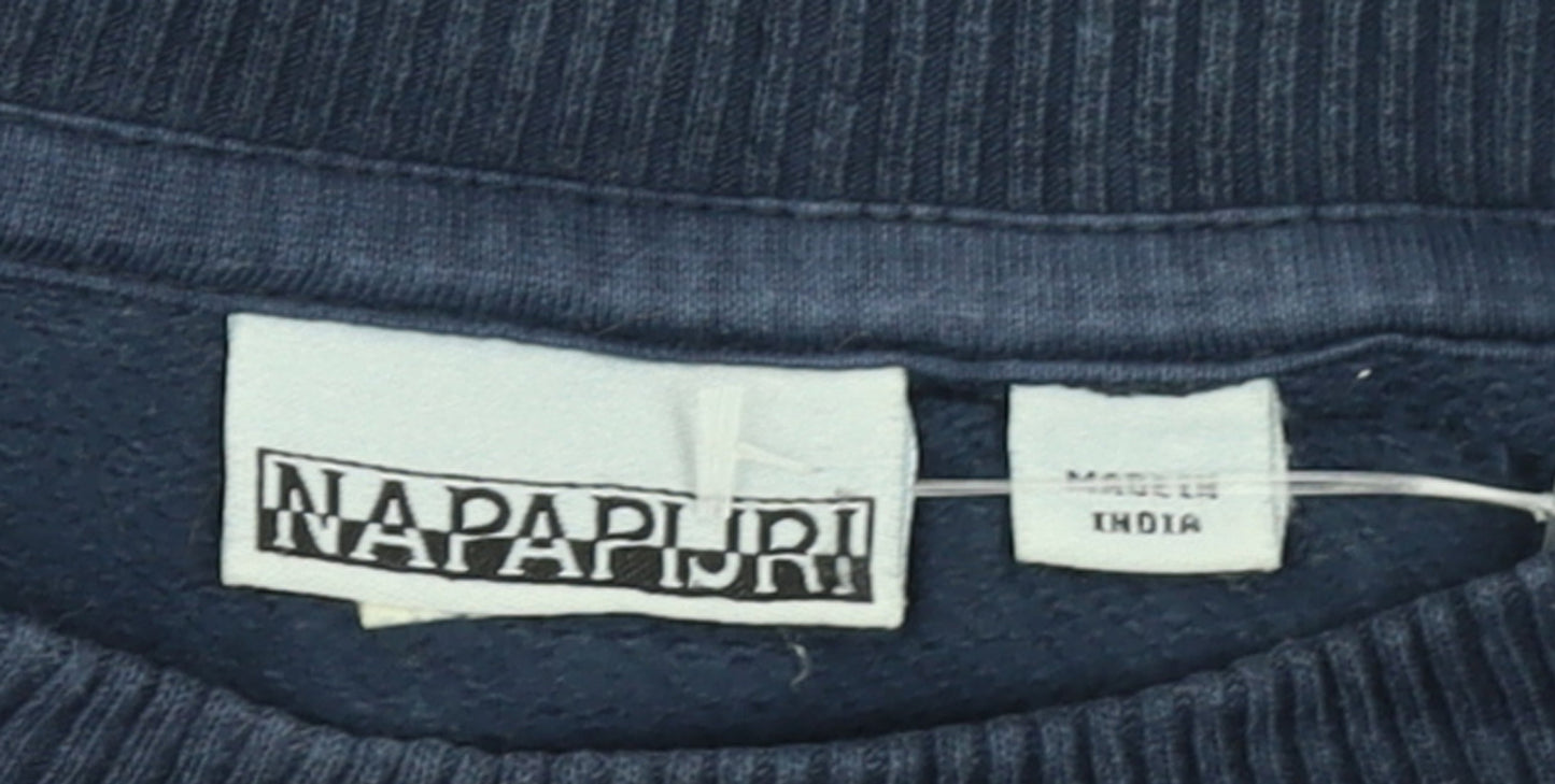 Mens UK Size L Napapijri Blue Pullover Sweatshirt