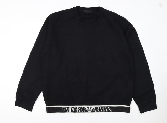 Womens UK Size 2XL Emporio Armani Black Pullover Sweatshirt