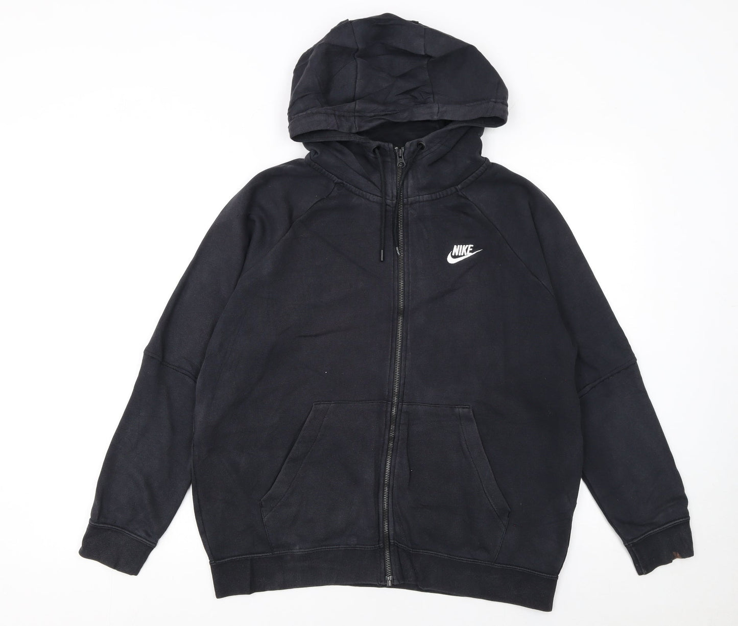 Womens UK Size M Nike Black Full Zip Hoodie