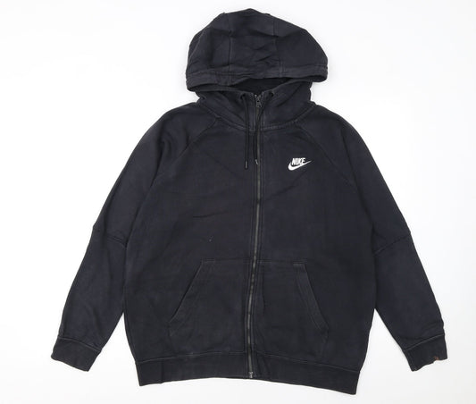 Womens UK Size M Nike Black Full Zip Hoodie