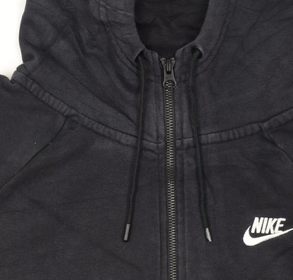 Womens UK Size M Nike Black Full Zip Hoodie
