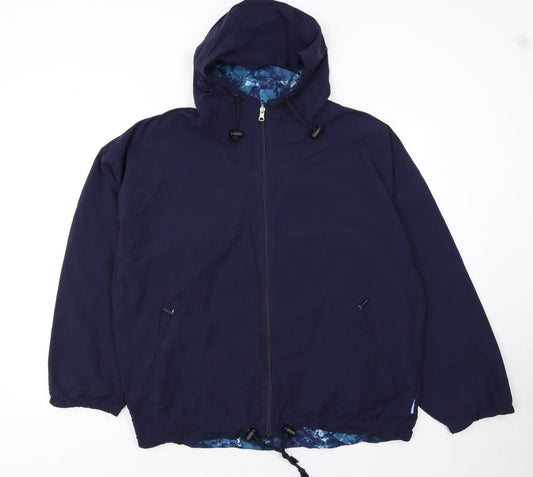 Decathlon Men's Blue XL Hooded Windbreaker Lightweight Jacket