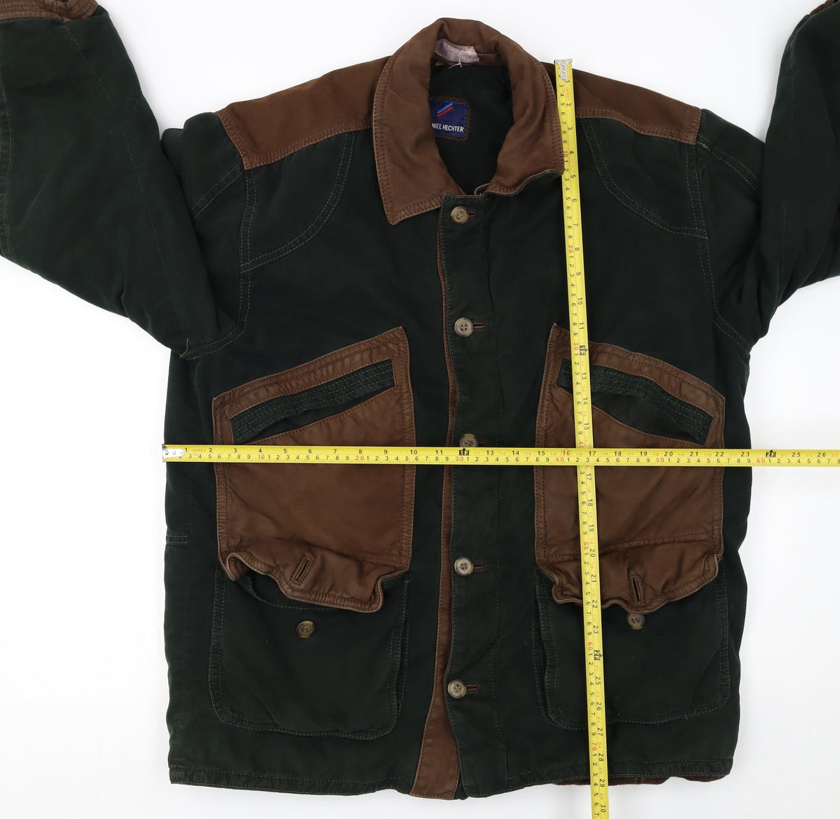 Daniel Hechter Men’s Green Brown Hunting Jacket Size 52 Regular Fit