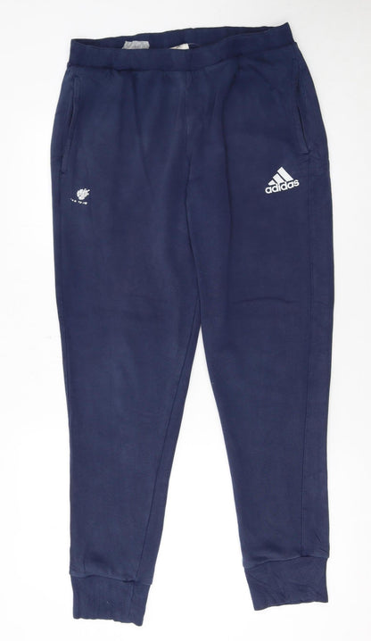 Mens UK Size L adidas Regular Fit Jogger Blue Trousers