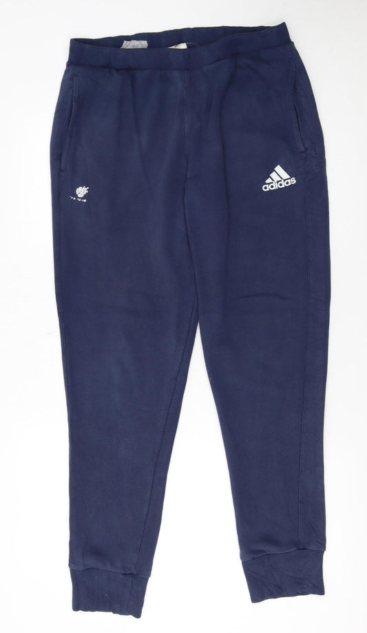 Mens UK Size L adidas Regular Fit Jogger Blue Trousers