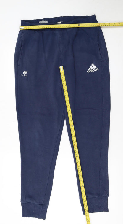 Mens UK Size L adidas Regular Fit Jogger Blue Trousers