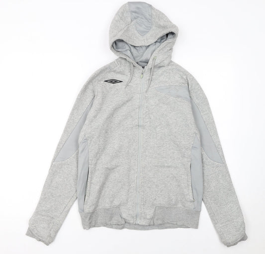 Womens UK Size 14 Umbro Grey Full Zip Hoodie