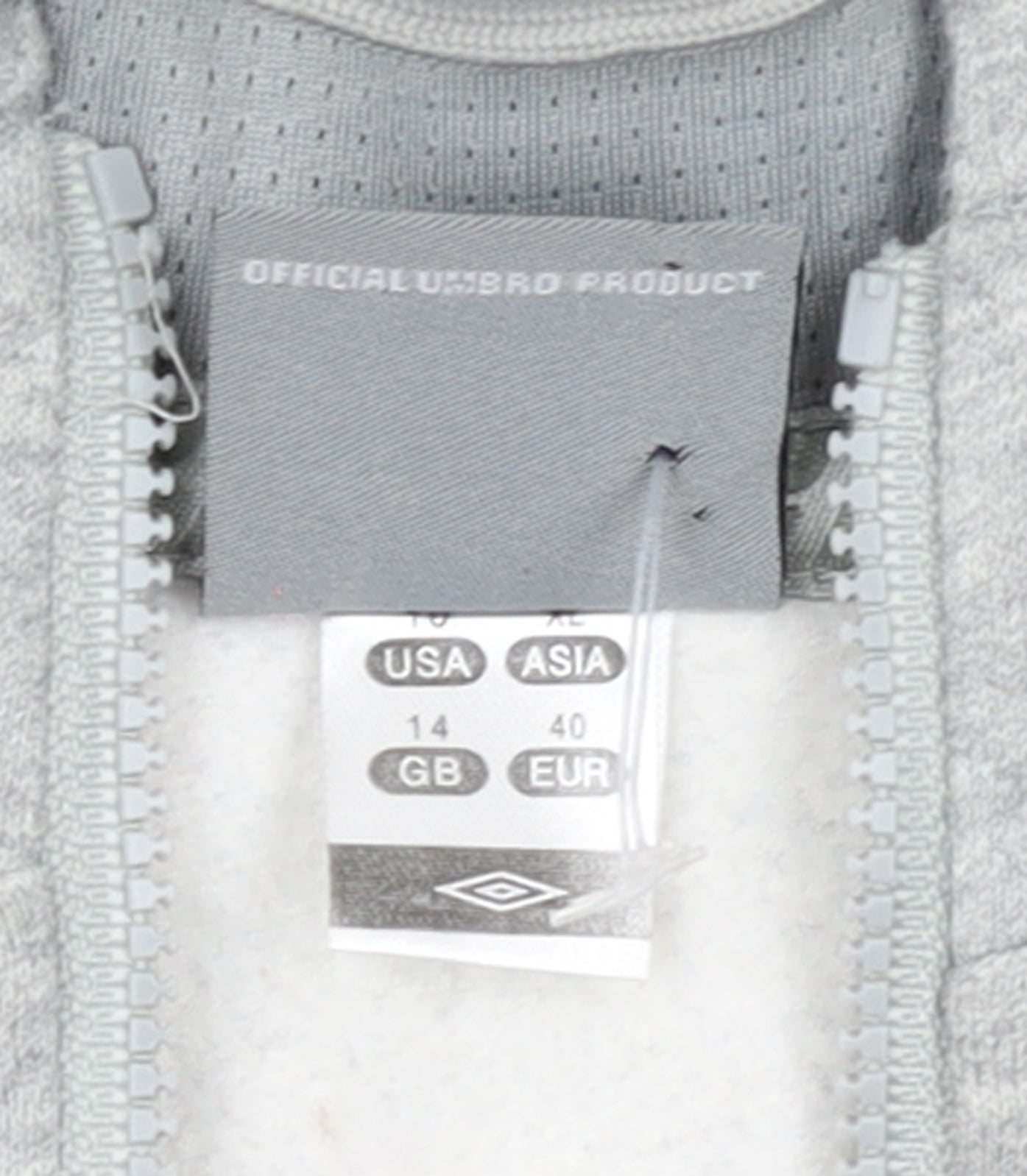 Womens UK Size 14 Umbro Grey Full Zip Hoodie