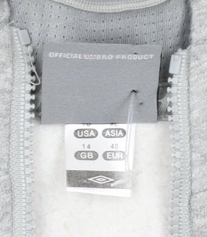 Womens UK Size 14 Umbro Grey Full Zip Hoodie
