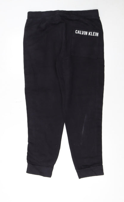 Mens UK Size M Calvin Klein Regular Fit Jogger Black Trousers
