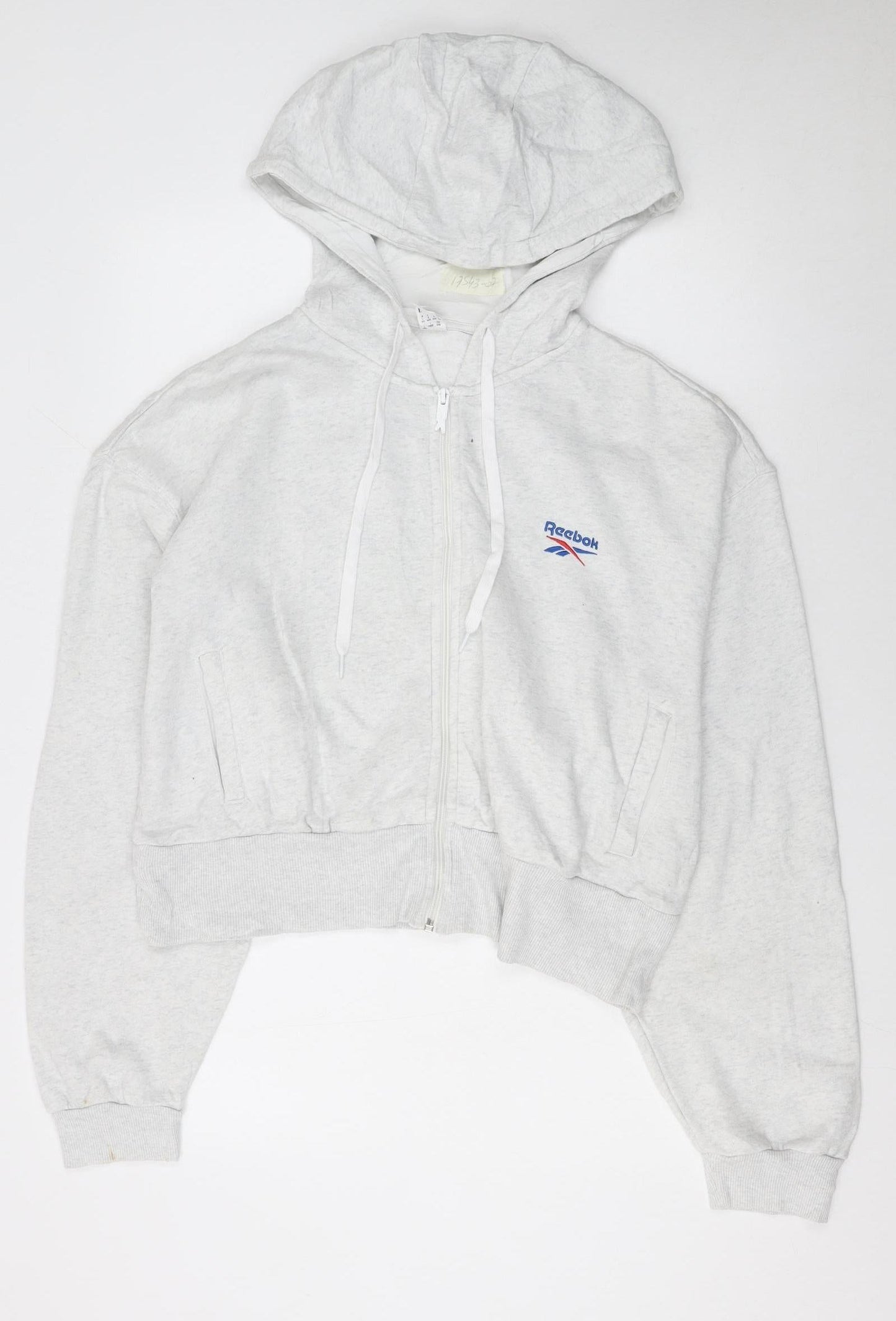Womens UK Size L Reebok Grey Full Zip Hoodie