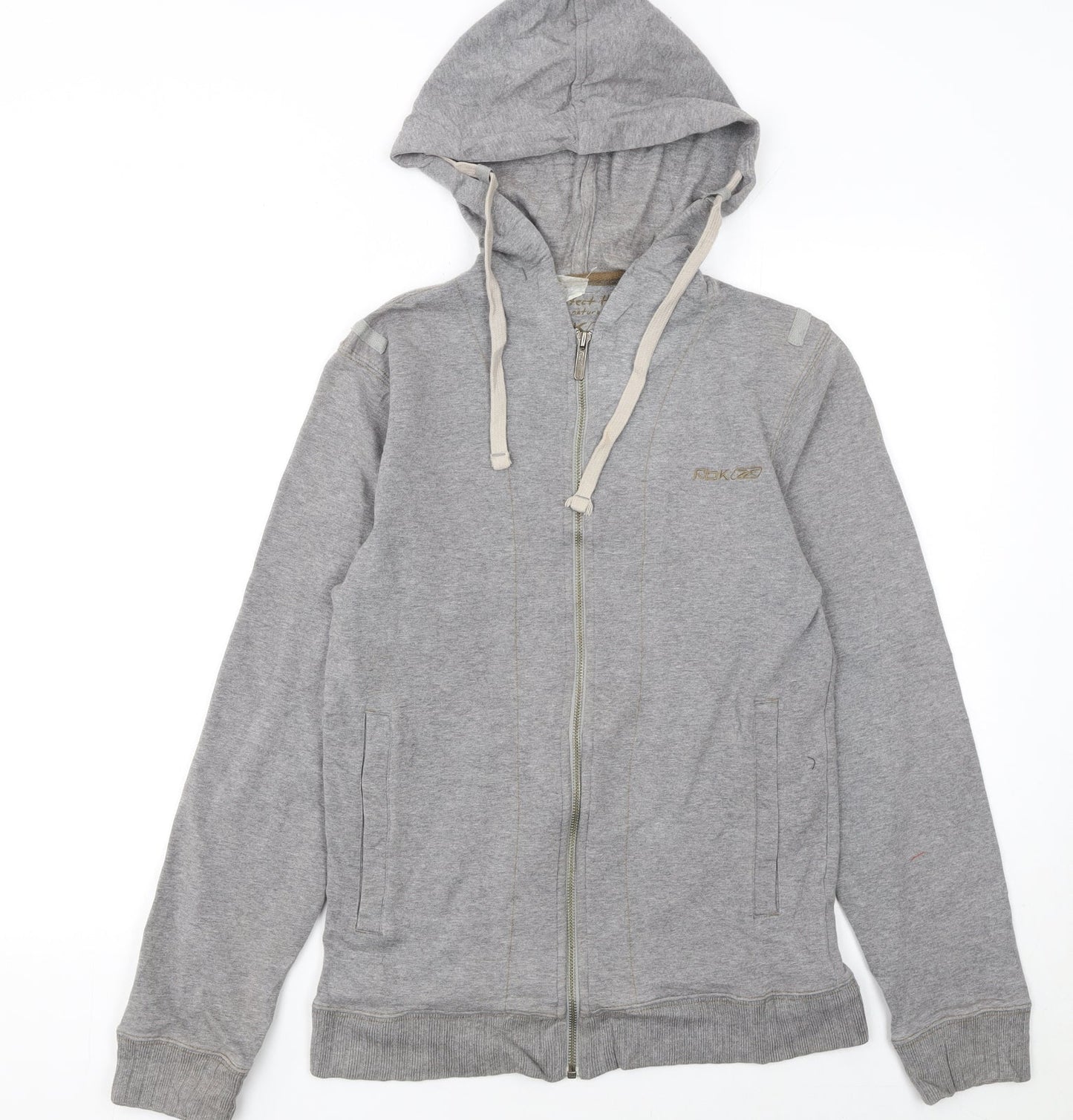 Womens UK Size S Reebok Grey Full Zip Hoodie