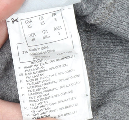 Womens UK Size S Reebok Grey Full Zip Hoodie