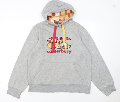 Mens UK Size M Canterbury Grey Pullover Hoodie