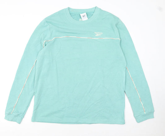 Mens UK Size L Reebok Green Pullover Sweatshirt