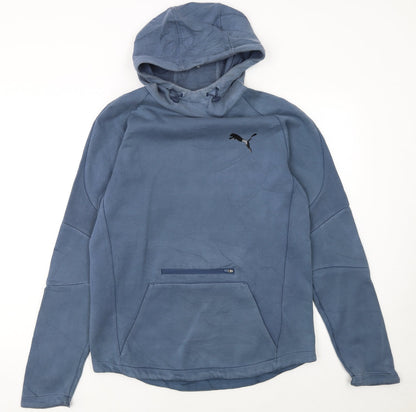 Mens UK Size M PUMA Blue Pullover Hoodie