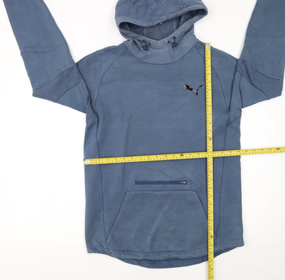 Mens UK Size M PUMA Blue Pullover Hoodie
