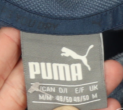 Mens UK Size M PUMA Blue Pullover Hoodie