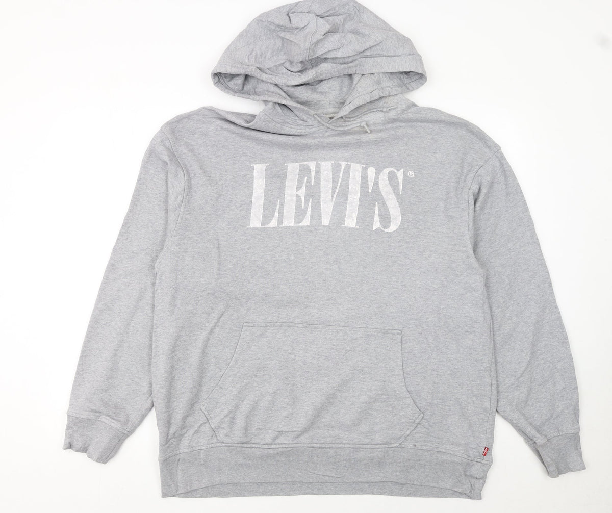Mens UK Size L Levi's Grey Pullover Hoodie