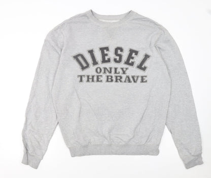 Mens UK Size M Diesel Grey Pullover Sweatshirt