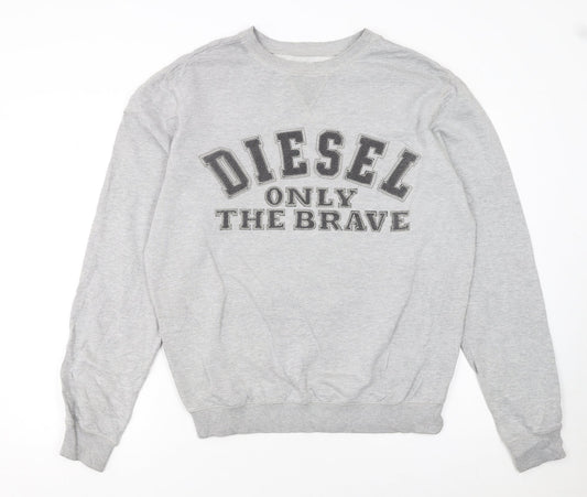 Mens UK Size M Diesel Grey Pullover Sweatshirt