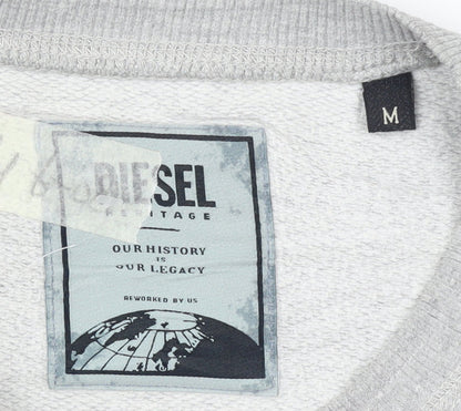 Mens UK Size M Diesel Grey Pullover Sweatshirt