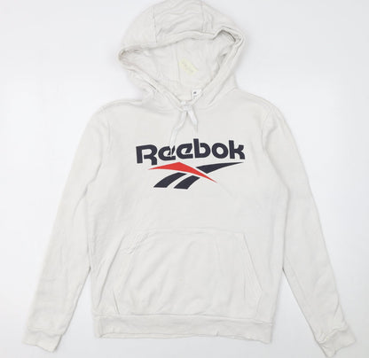 Womens UK Size XS Reebok Beige Pullover Hoodie