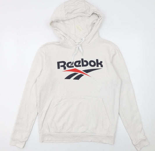 Womens UK Size XS Reebok Beige Pullover Hoodie