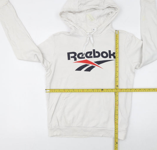 Womens UK Size XS Reebok Beige Pullover Hoodie