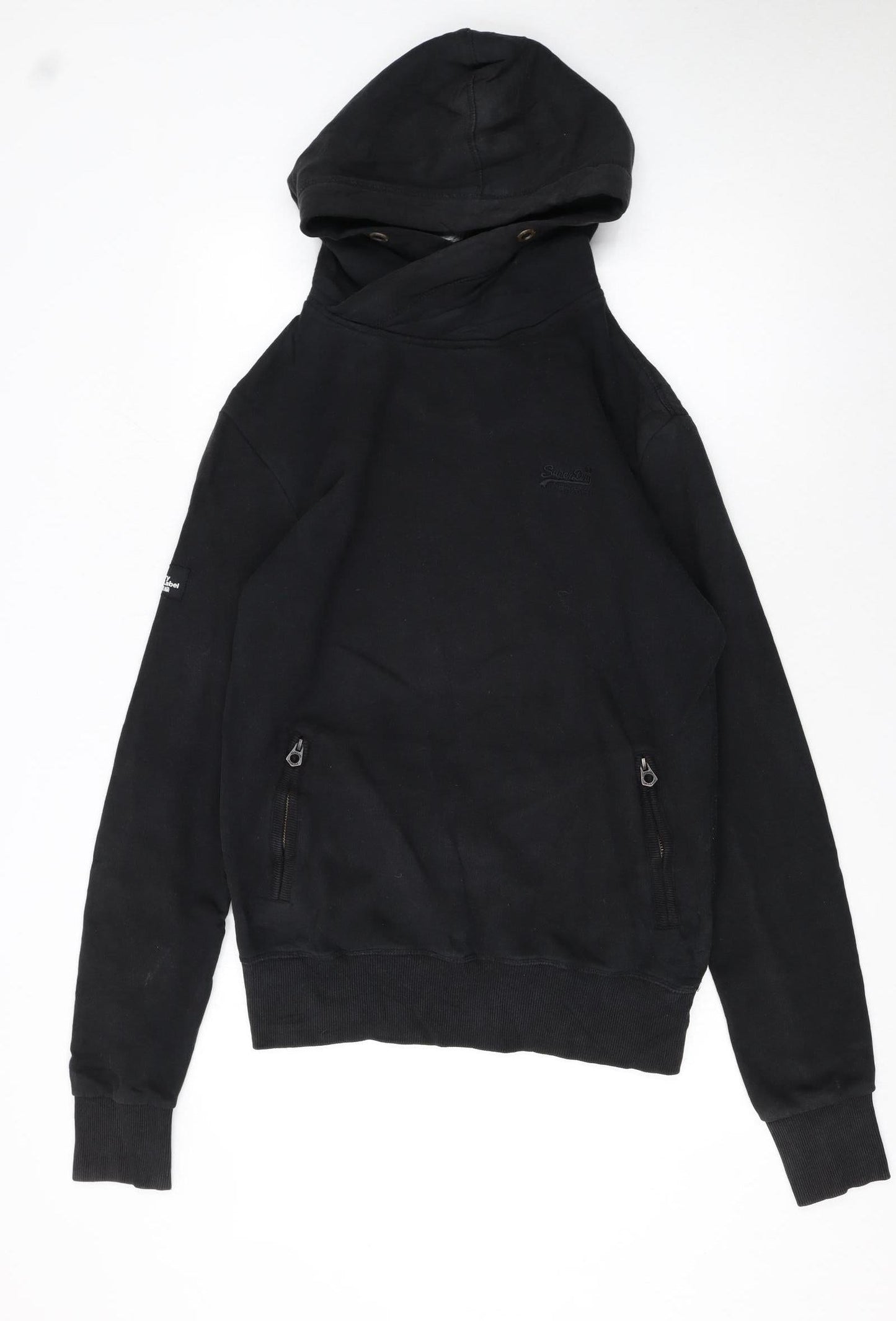 Mens UK Size S Superdry Black Pullover Hoodie