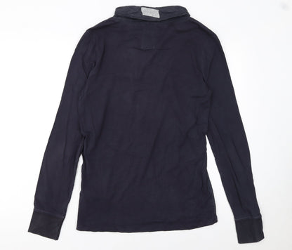 G-Star RAW Men's Blue Long Sleeve Henley Cotton T-Shirt Size M