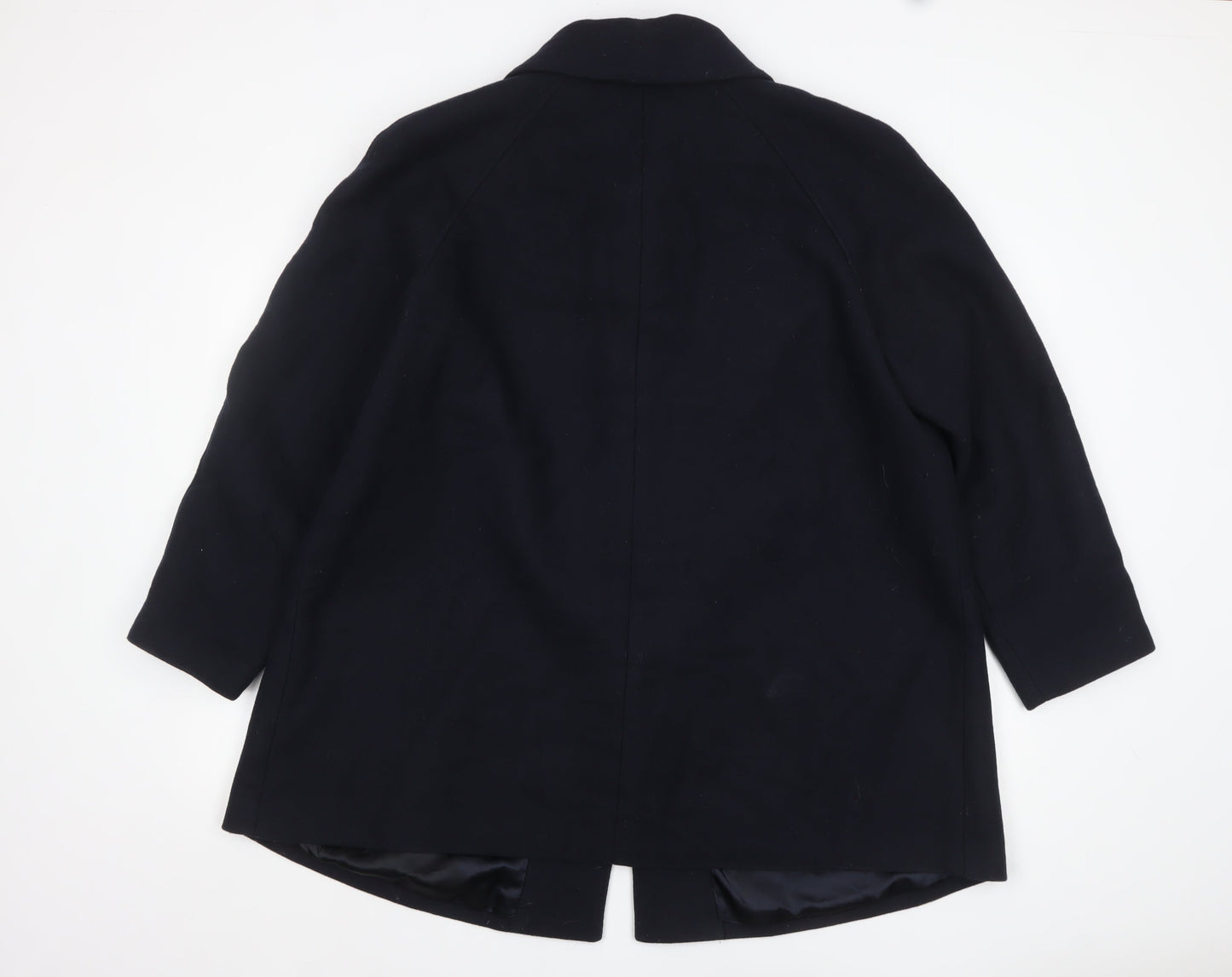 Womens UK Size 22 Marks and Spencer Black Overcoat