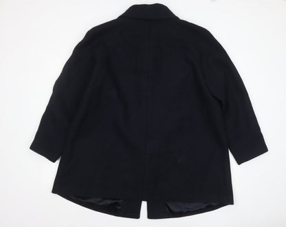 Womens UK Size 22 Marks and Spencer Black Overcoat