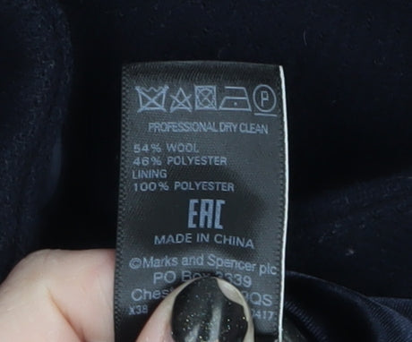 Womens UK Size 22 Marks and Spencer Black Overcoat