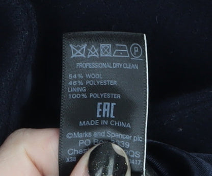 Womens UK Size 22 Marks and Spencer Black Overcoat