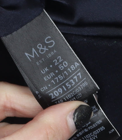 Womens UK Size 22 Marks and Spencer Black Overcoat