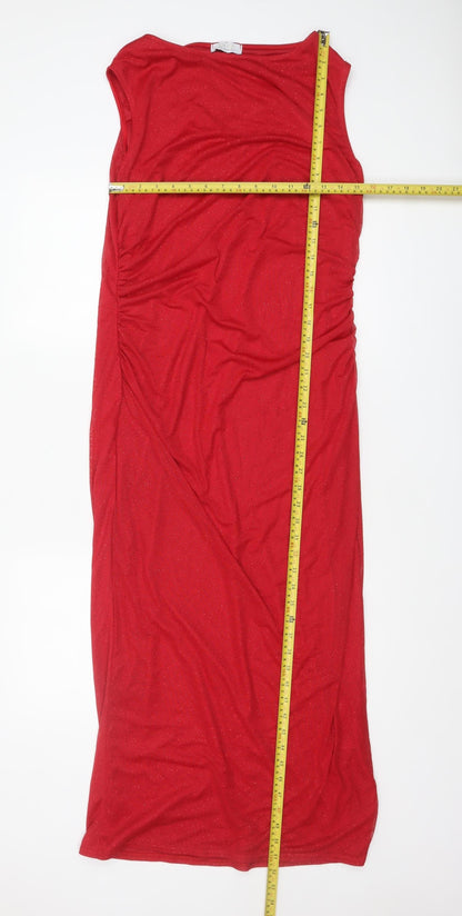 Quiz Women’s Red Midi Glitter Bodycon Dress Size 18