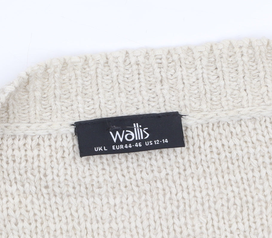Womens UK Size L Wallis Beige Cardigan Jumper